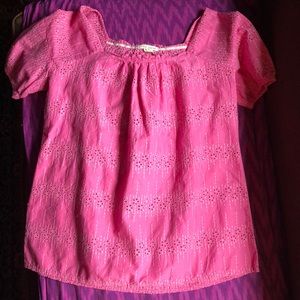 🌞🩷Spring Pink Classic Eyelet Top!
